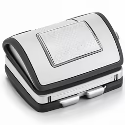 an electronic device is shown with black trim