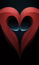 two hearts are shaped in a very unique way