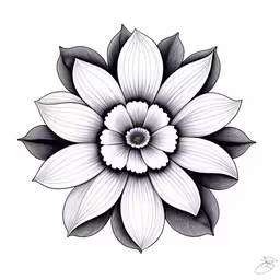 a white flower with black leaves