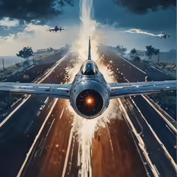a military airplane flying through the air over another military plane