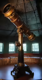 a large telescope in the middle of a table