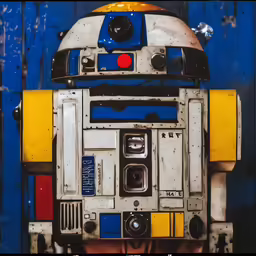 a close up of a robot made out of some material