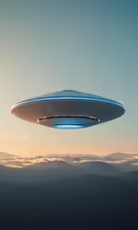 a futuristic flying object hovering above the earth