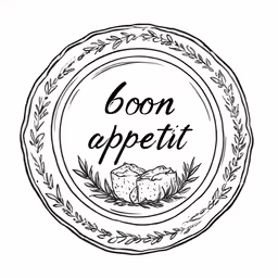 a logo with an apple in the center
