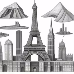 the illustrations show an illustration of the city of paris