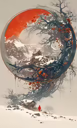 artwork created with various layers of different shapes