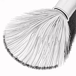 a hairbrush that has long white brushes in it