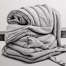 the cover of a blanket on top of the bed