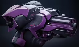 a futuristic weapon with an arm in motion
