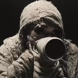 a man is using a coffee cup to drink