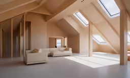 there are two couches in the attic