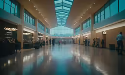 there are many people standing in the hallway