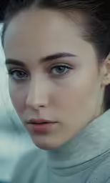 an image of a young woman with blue eyes
