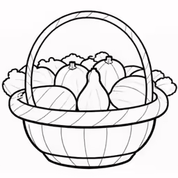 a basket full of pumpkins and onions