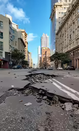 an old road that has been torn apart
