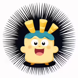 the character is wearing a blue headdress and it is standing in front of an air