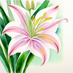 painting of white and pink flowers in watercolour