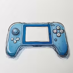 drawing a blue nintendo wii game controller