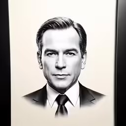 the drawing of house speaker eric culphl on a framed paper