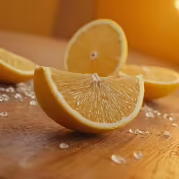 some lemons cut into slices on a cutting board
