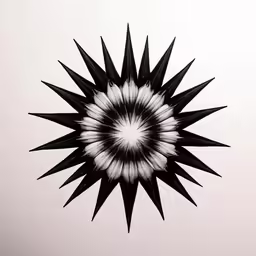 a drawing of a black and white flower