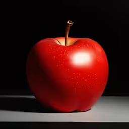 an apple with a stick sticking out of it