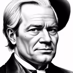 an image of the president of australia in black and white