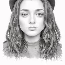 a black and white photo of a girl