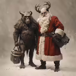two men dressed in costume standing next to each other