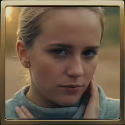 there is a woman that has some hair on