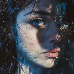 a person covered in water standing on the ground