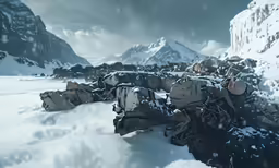 the snow covered terrain looks like a winter wonderland