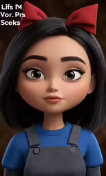 the doll features a big bow on her head