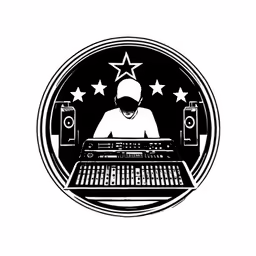 an image of dj and sound board in the background