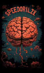 a graphic with an orange brain in the middle