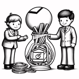 a man and woman holding up an object