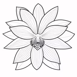 the drawing shows a flower that looks like a flower,the image shows the design for this flower with leaves on it,a flower on a white background,a flower with big flowers is featured in the image,a flower with leaves and petals on it
