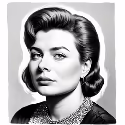 a black and white photo of a woman in a dress