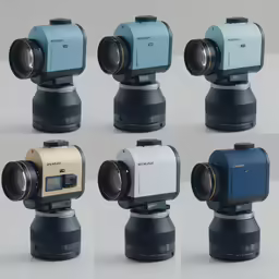 a series of photos that shows a number of cameras