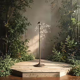 an artistic artwork depicting a tree standing tall in the center