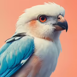 a very cute blue and white bird with a black beak