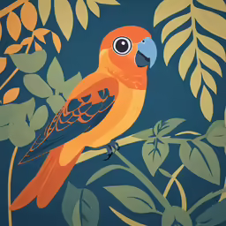 a parrot is sitting on a tree branch