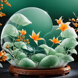 there are flowers in a vase with plants inside it