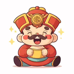 a cartoon character sitting on the ground with a hat on