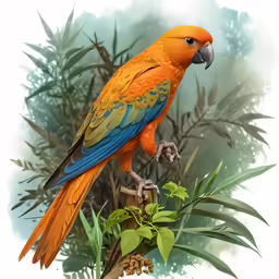a colorful bird sitting on top of a tree