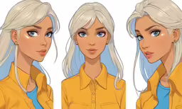 a blonde haired woman with white hair