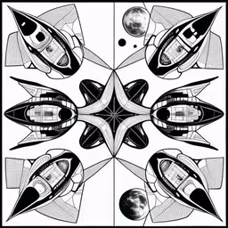an artistic graphic design created with geometric shapes and black and white images