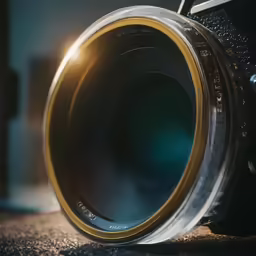 an old camera sitting on the ground