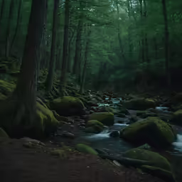 some very pretty rocks and water in the woods