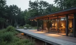 the view of the backyard through the windows